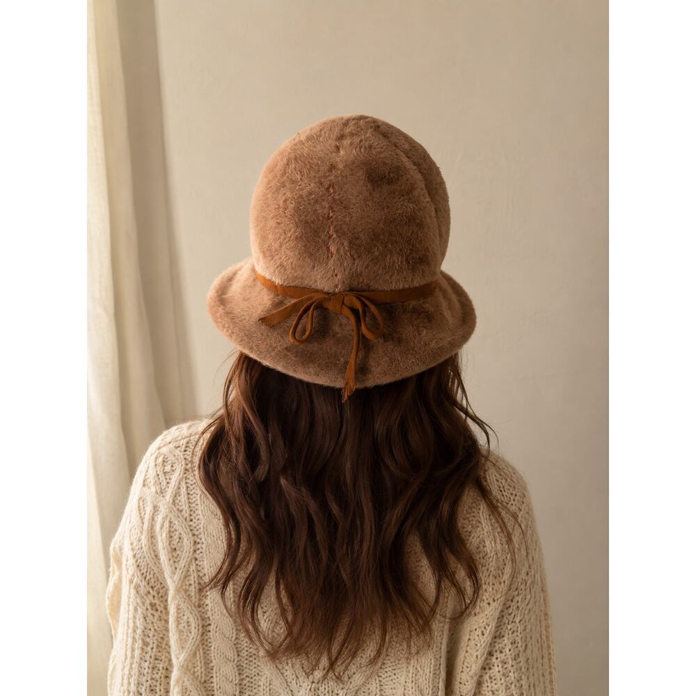 Vintage Duchess Fur Felt Cloche Hat Brown Italian Made Bowler Bucket Hat